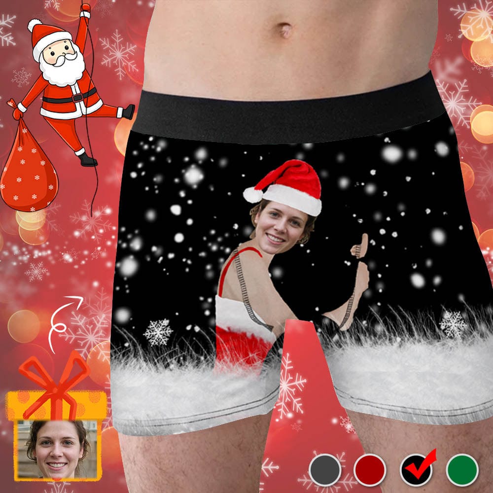 Custom Boxer Briefs with Face Mens Christmas Gift Hug Funny Underwear 