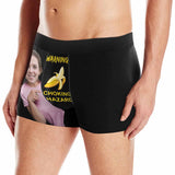 Custom Face Banana Warning Men's Boxer Briefs Made for You Personalized Briefs For Valentine's Day Gift