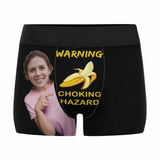 Custom Face Banana Warning Men's Boxer Briefs Made for You Personalized Briefs For Valentine's Day Gift