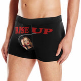 Custom Face Black Rise Up Men's Boxer Briefs Print Your Own Personalized Underwear For Valentine's Day Gift