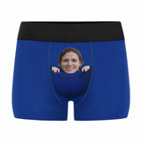 Custom Face Blue Pocket Men's Boxer Briefs Made for You Custom Underwear Unique Valentine's Day Gift