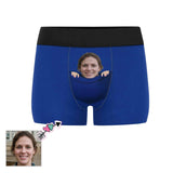 Custom Face Blue Pocket Men's Boxer Briefs Made for You Custom Underwear Unique Valentine's Day Gift