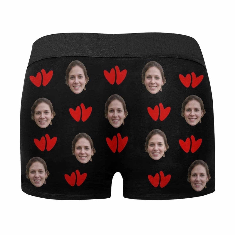 Custom Face Boxer Briefs I'm Nuts About You Personalized Photo Undies Face Boxer Underwear Valentine's Day for Him