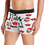 Custom Face Boxer Briefs I'm Nuts About You Personalized Photo Undies Face Boxer Underwear Valentine's Day for Him