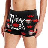 Custom Face Boxer Briefs I'm Nuts About You Personalized Photo Undies Face Boxer Underwear Valentine's Day for Him