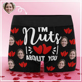 Custom Face Boxer Briefs I'm Nuts About You Personalized Photo Undies Face Boxer Underwear Valentine's Day for Him