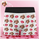 Custom Face Boxer Briefs Red Lip Personalized Boxer Underwear for Men