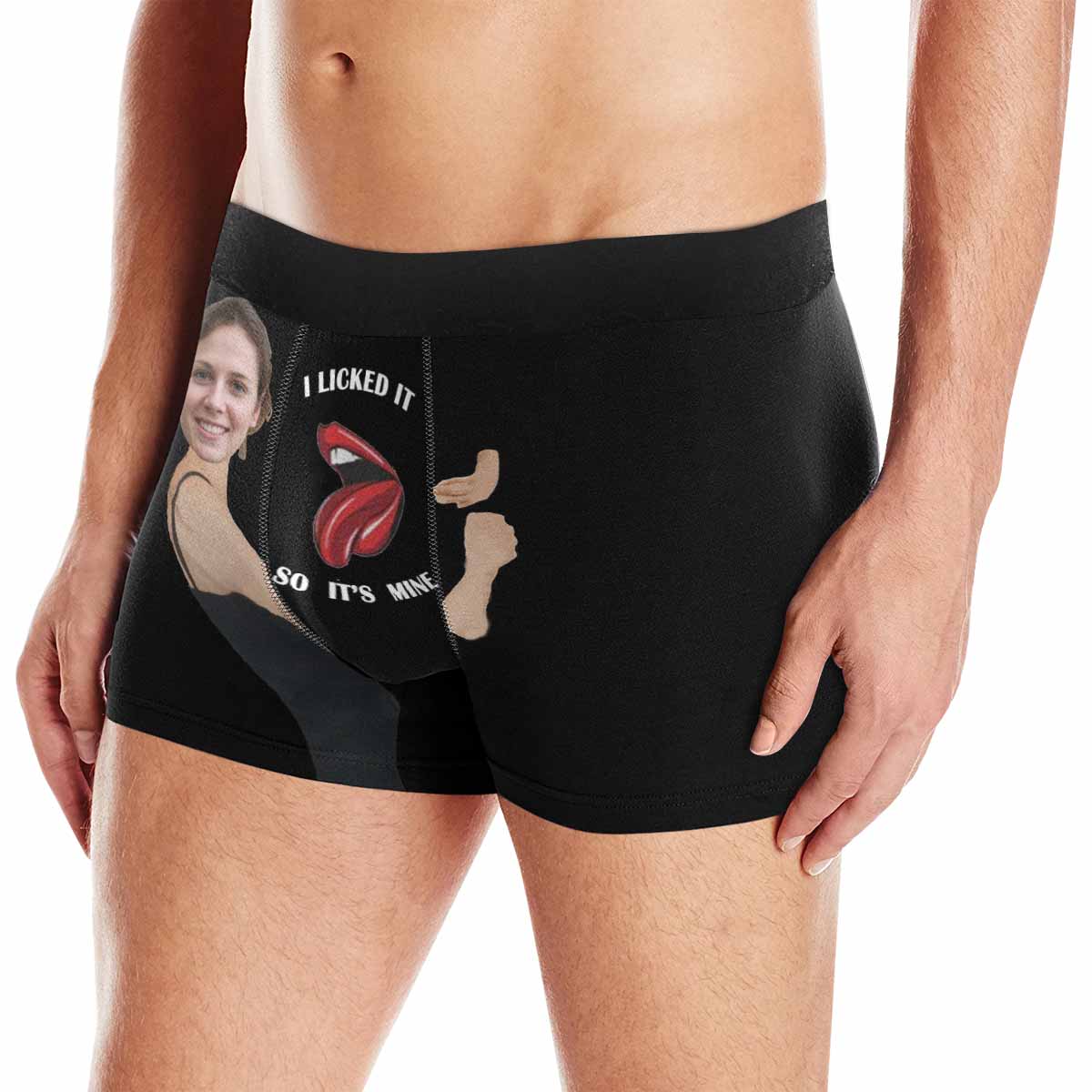 Custom Face Boxers Underwear Embrace Sexy Lips Personalized Men&