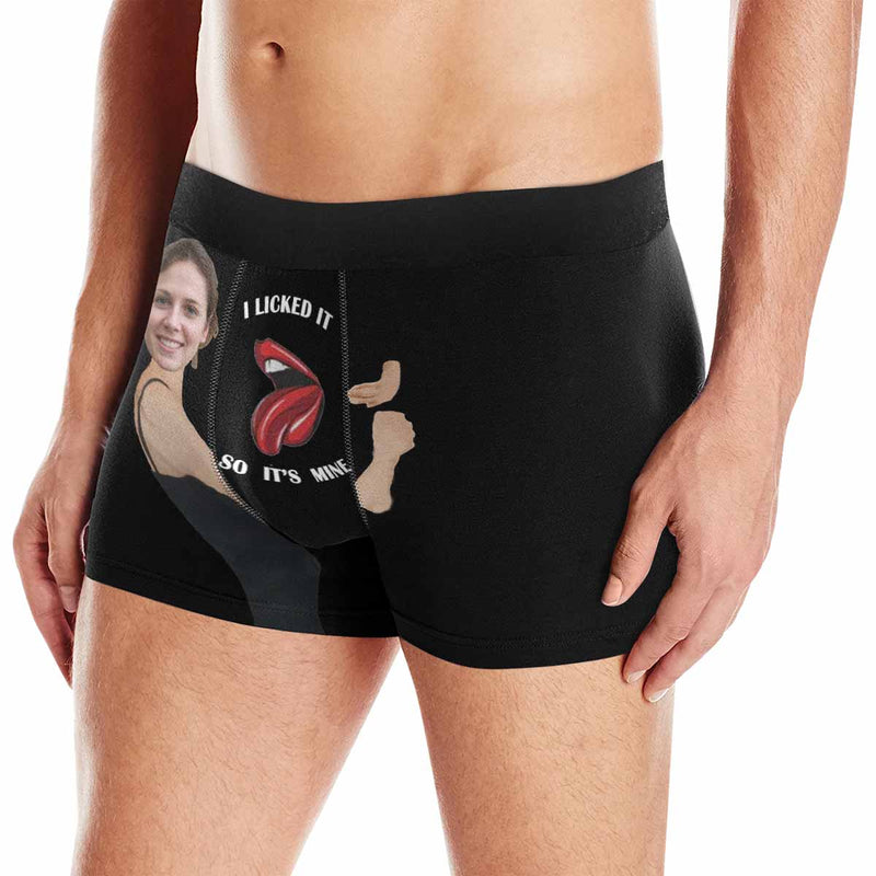 Custom Face Boxers Underwear Embrace Sexy Lips Personalized Men's All-Over Print Boxer Briefs Underwear For Valentine's Day Gift