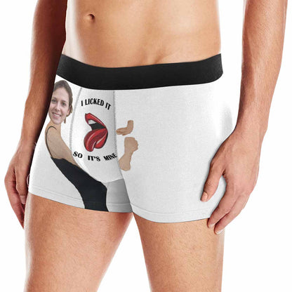 Custom Face Boxers Underwear Embrace Sexy Lips Personalized Men&