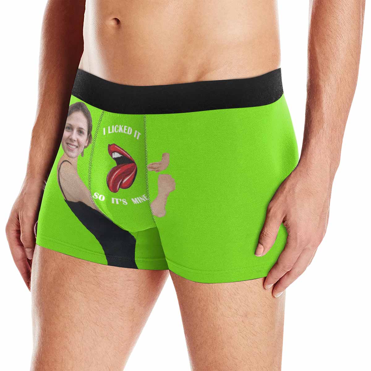 Custom Face Boxers Underwear Embrace Sexy Lips Personalized Men&