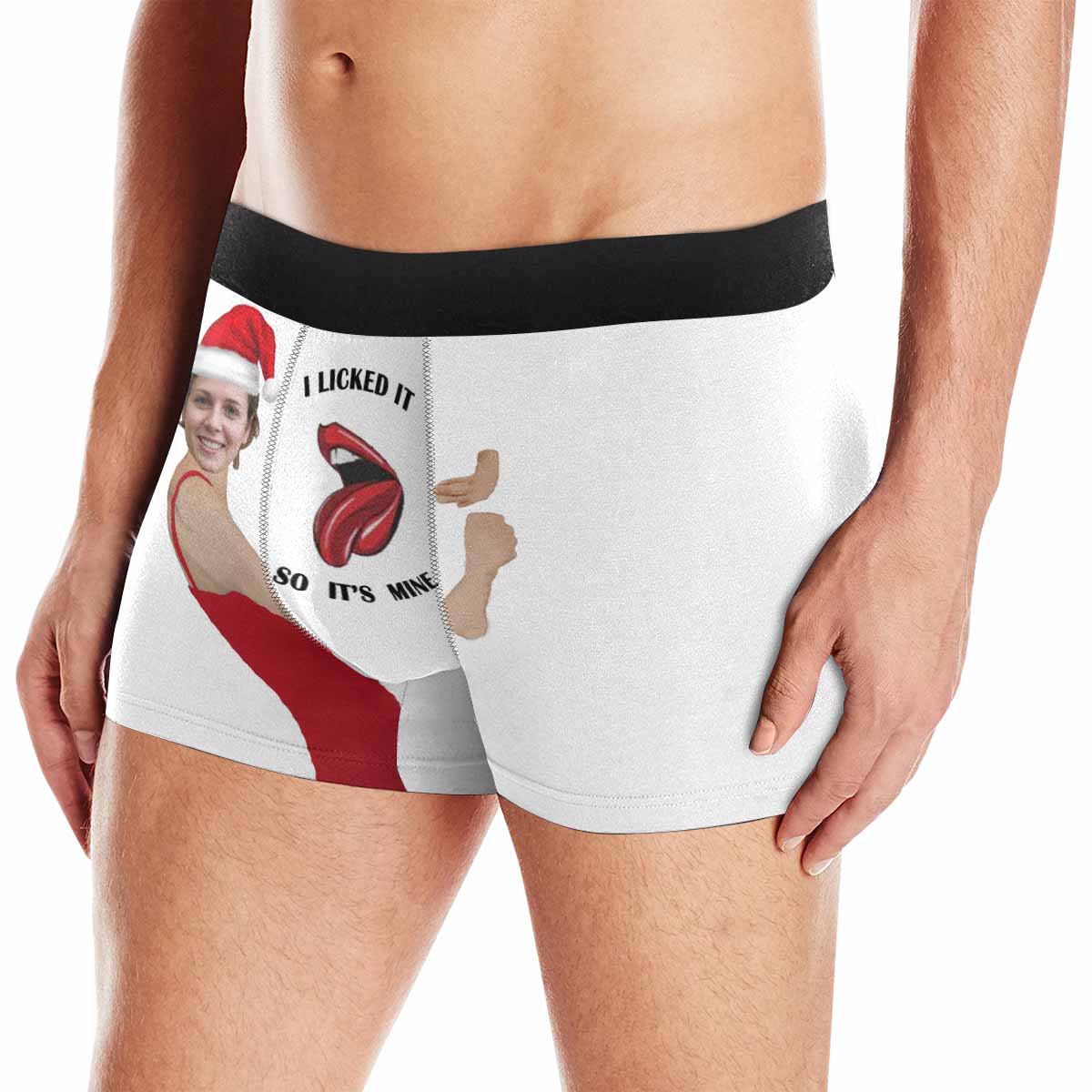 Custom Face Boxers Underwear Embrace Sexy Lips Personalized Men&