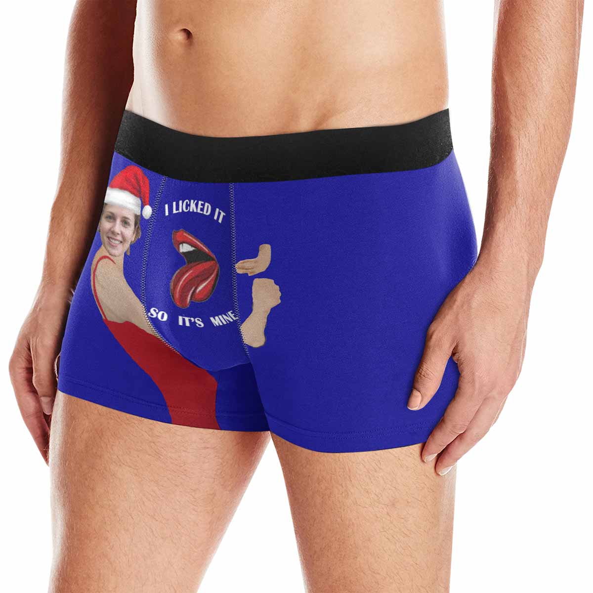 Custom Face Boxers Underwear Embrace Sexy Lips Personalized Men&