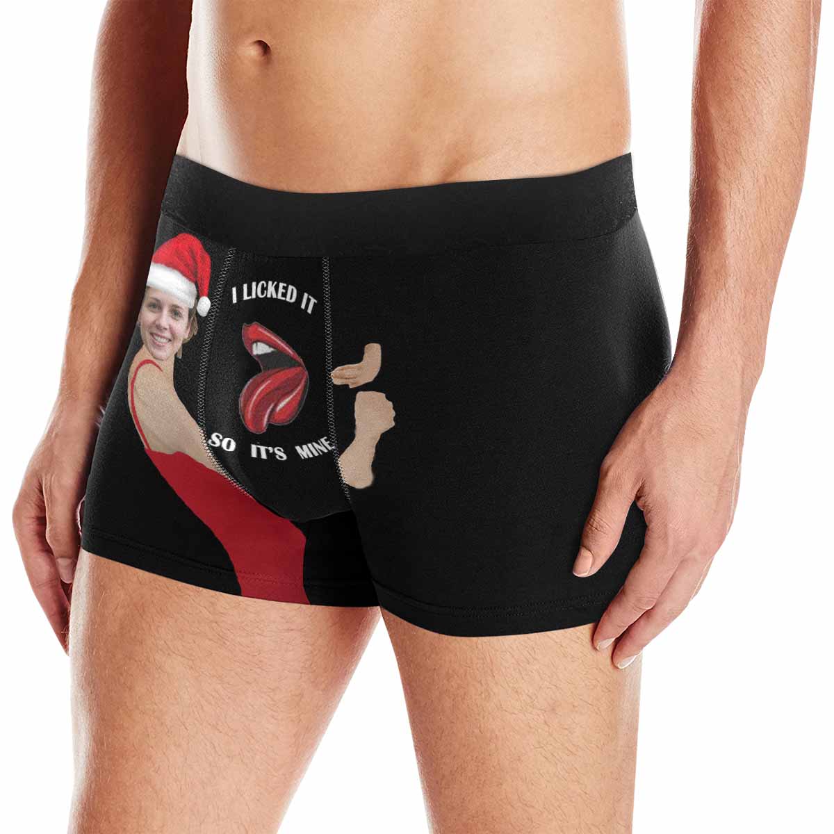 Custom Face Boxers Underwear Embrace Sexy Lips Personalized Men&