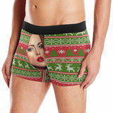 Custom Face Christmas Colours Men's Boxer Briefs Print Your Own Personalized Underwear for Him