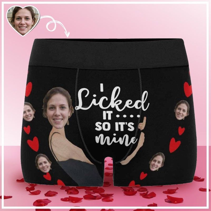 Custom Face I Licked Men's Underwear Personalized Unique Design Gift