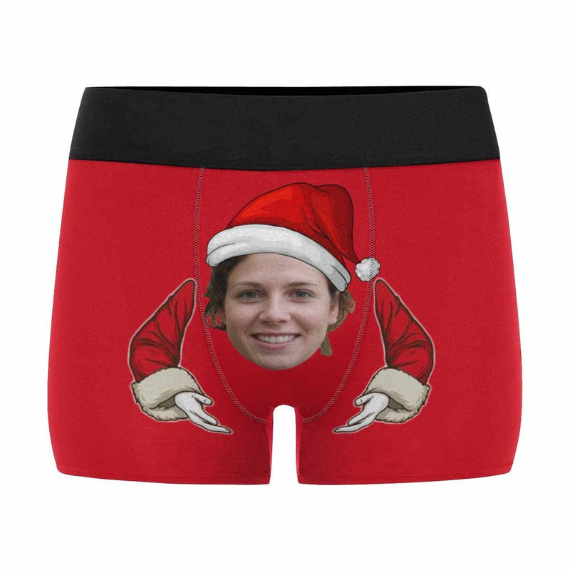 Custom Face Christmas Hug Men's Boxer Briefs Made for You Custom Underwear Unique Shirt Gift