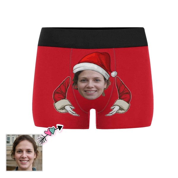 Custom Face Christmas Hug Men's Boxer Briefs Made for You Custom Underwear Unique Shirt Gift