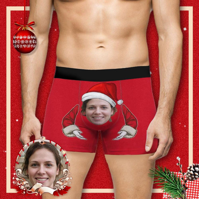 Custom Face Hug Men's Underwear Personalized Boxer Briefs Gift