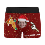 Custom Face Christmas Men's?Undies My Girl Men's All-Over Print Boxer Briefs Create Your Own Underwear for Him