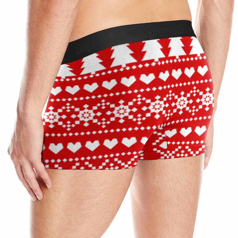 Custom Face Christmas Rides Men's Boxer Briefs Print Your Own Personalized Underwear for Him