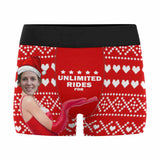 Custom Face Christmas Rides Men's Boxer Briefs Print Your Own Personalized Underwear for Him