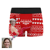 Custom Face Christmas Rides Men's Boxer Briefs Print Your Own Personalized Underwear for Him