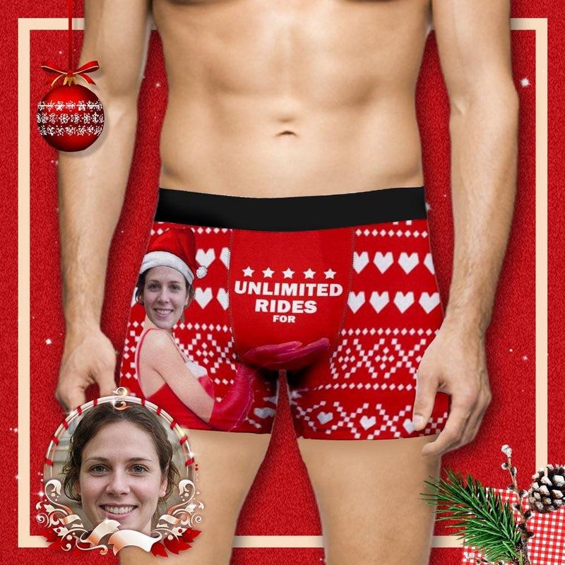 Custom Face Rides Men's Underwear Personalized Unique Christmas Gift