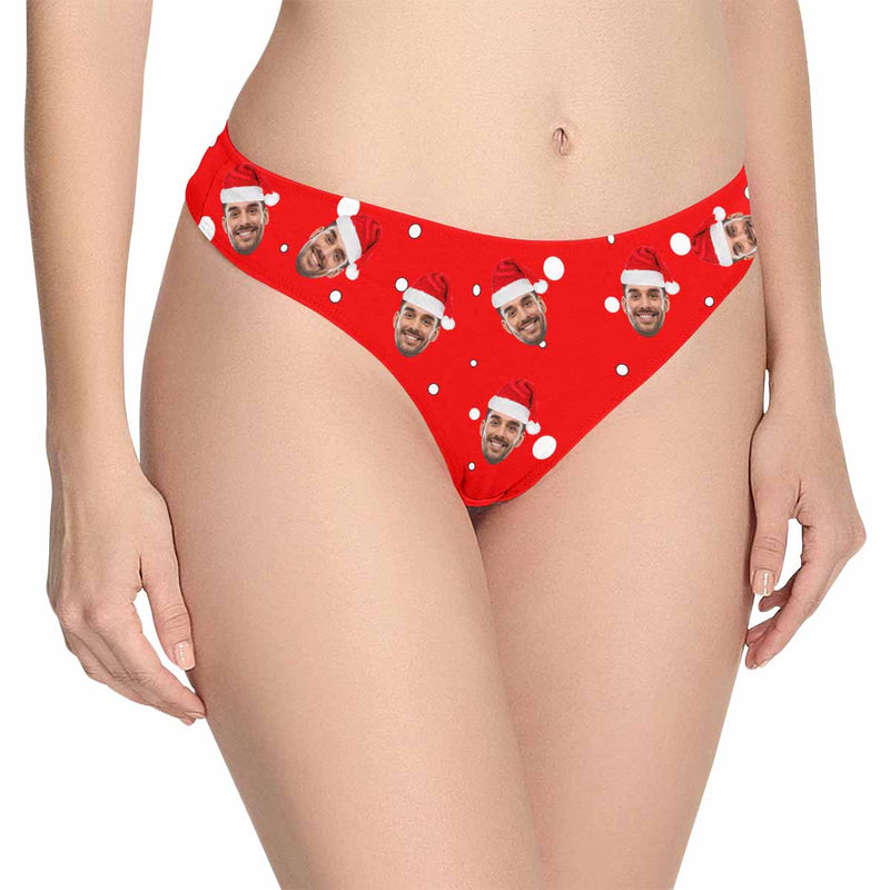 Custom Face Christmas White Dot Men's All-Over Print Boxer Briefs Create Your Own Underwear for Him