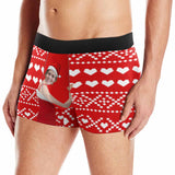 #Top Christmas Briefs Custom Face Hug Christmas Snowflake Men's Boxer Briefs Put Your Face on Underwear with Custom Image