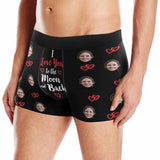 Custom Face I Love You To The Moon And Back Men's Print Boxer Briefs Design Your Own Custom Underwear