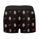 Custom Face I Love You To The Moon And Back Men's Print Boxer Briefs Design Your Own Custom Underwear