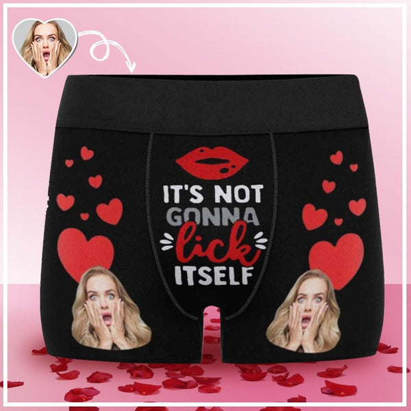 Custom Face It's Not Lick Itself Mens Undies Personalized Boxer Briefs