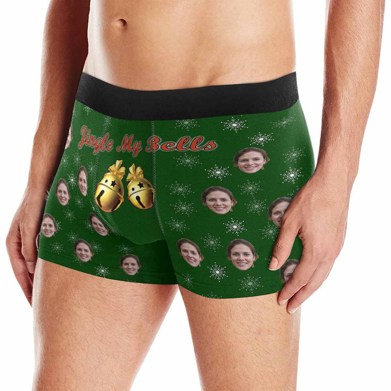 Custom Face Jingle My Bells Men's All-Over Print Boxer Briefs Design Your Own Custom Underwear