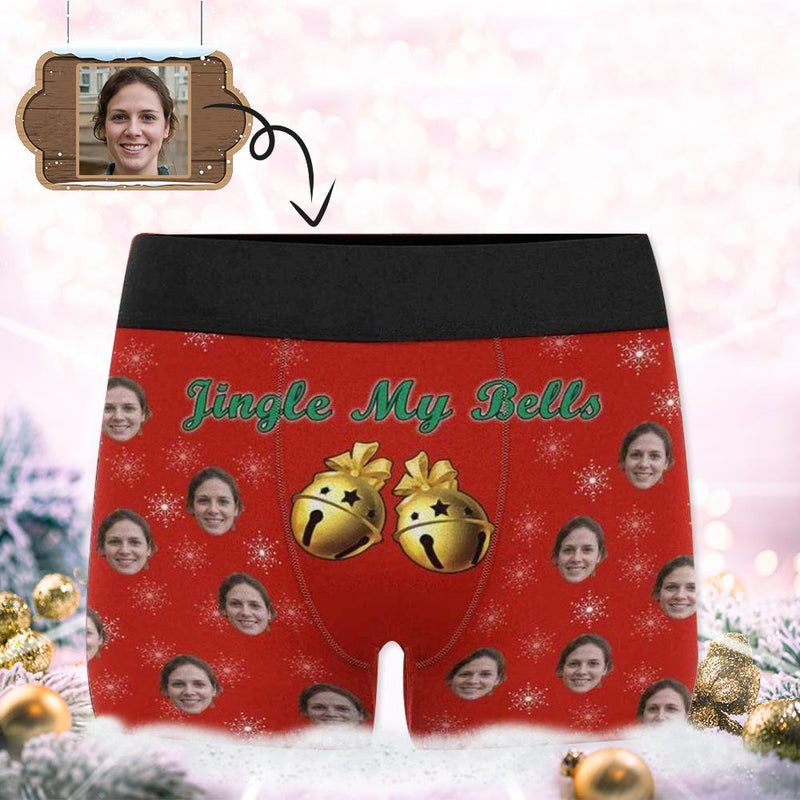 Custom Face Bells Men's Underwear Personalized Boxer Briefs Gift