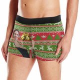 Custom Face Jingle My Bells Men's Boxer Briefs Print Your Own Personalized Underwear for Him