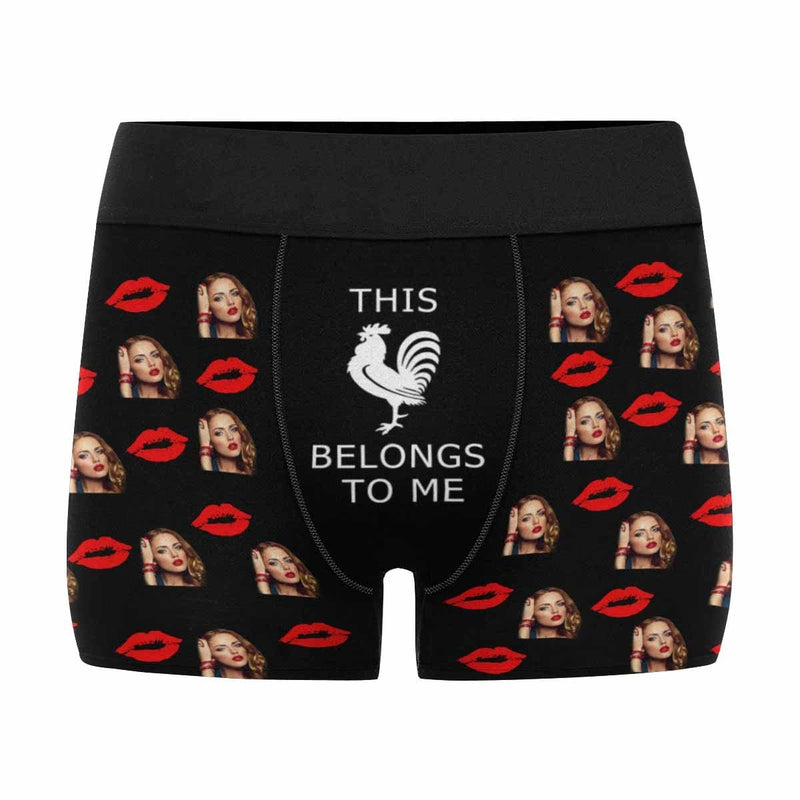 Custom Face Lip Cock Men's Boxer Briefs Print Your Own Personalized Photo Boxers Underwear For Valentine's Day Gift