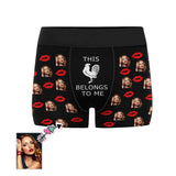 Custom Face Lip Cock Men's Boxer Briefs Print Your Own Personalized Photo Boxers Underwear For Valentine's Day Gift