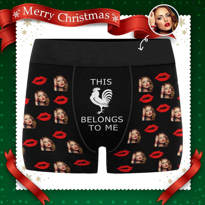 Custom Face Lip Cock Men's Boxer Briefs Print Your Own Personalized Photo Boxers Underwear For Valentine's Day Gift