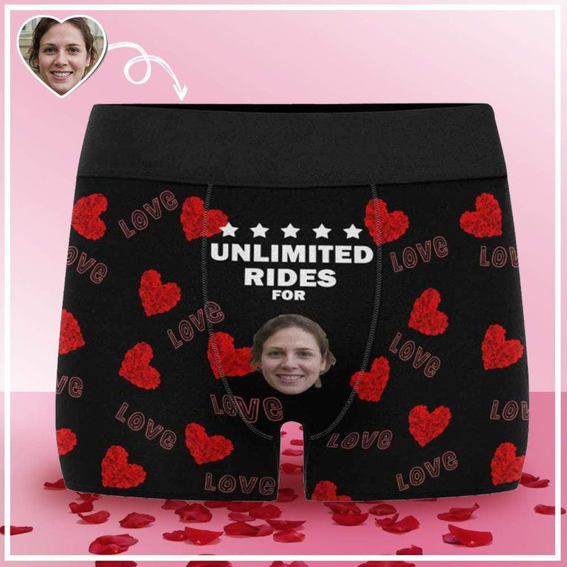 Custom Face Love Men's Boxer Briefs Personalized Boxers Underwear