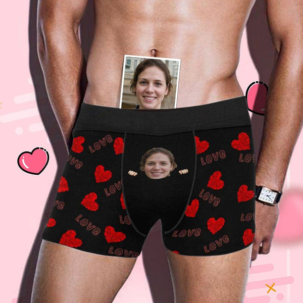 Custom Face Love Pocket Men's Underwear Personalized Boxer Briefs Gift