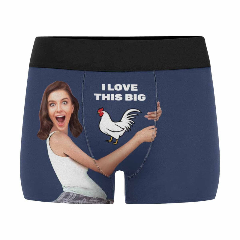 Custom Face Love This Men's Print Boxer Briefs Print Your Own Personalized Underwear For Valentine's Day Gift