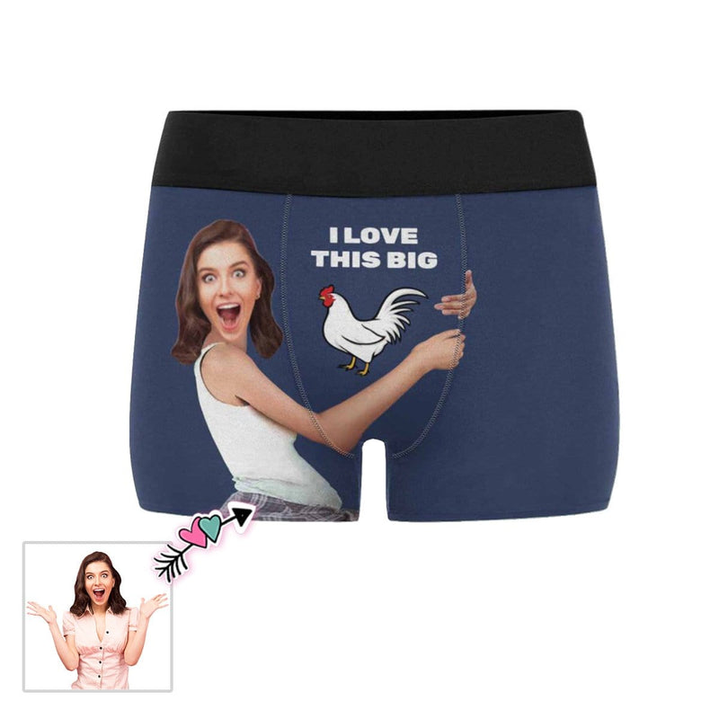 Custom Face Love This Men's Print Boxer Briefs Print Your Own Personalized Underwear For Valentine's Day Gift