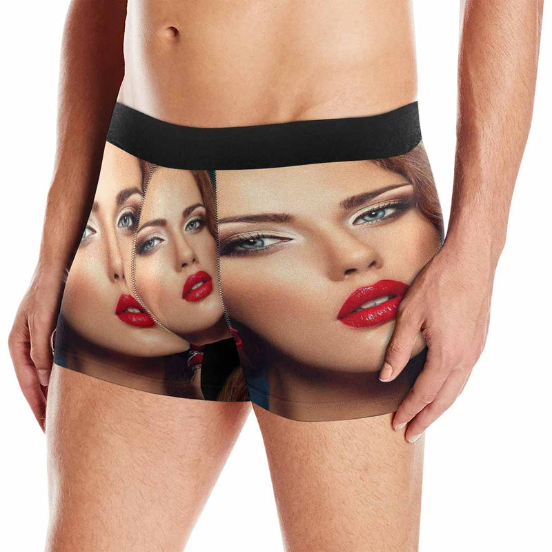 Custom Face Men's Undies Look at You Men's Boxer Briefs Design Your Own Custom Underwear For Valentine's Day Gift