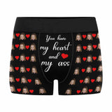 Custom Face My Ass Men's Print Boxer Briefs Put Your Face on Underwear with Custom Image