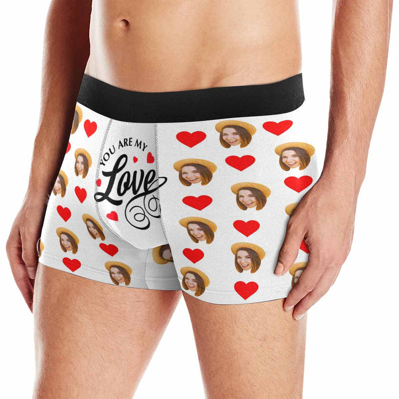 Custom Face My Love Men's Boxer Briefs Put Your Face on Underwear with Custom Image