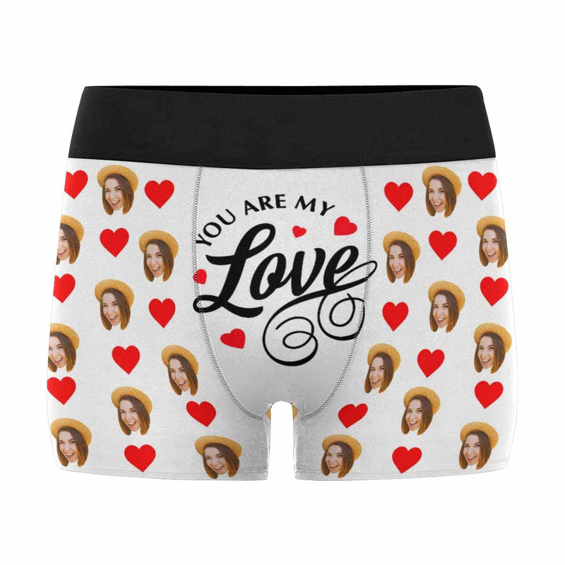 Custom Face My Love Men's Boxer Briefs Put Your Face on Underwear with Custom Image