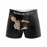 Custom Face&Name Belong To Me Men's Boxer Briefs Made for You Custom Underwear Gift