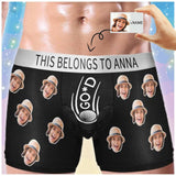 Custom Face&Name Black Underwear Men's Elephant Pouch Boxer Briefs