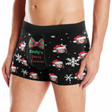 Custom Face&Name Bow Tie Christmas Snowflake Men's All-Over Print Boxer Briefs Design Your Own Custom Underwear